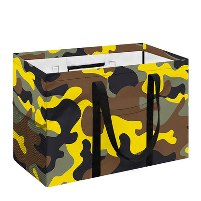 Yellow Brown And Black Camouflage Print Utility Tote Bag