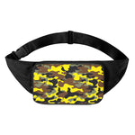 Yellow Brown And Black Camouflage Print Waist Bag
