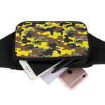 Yellow Brown And Black Camouflage Print Waist Bag