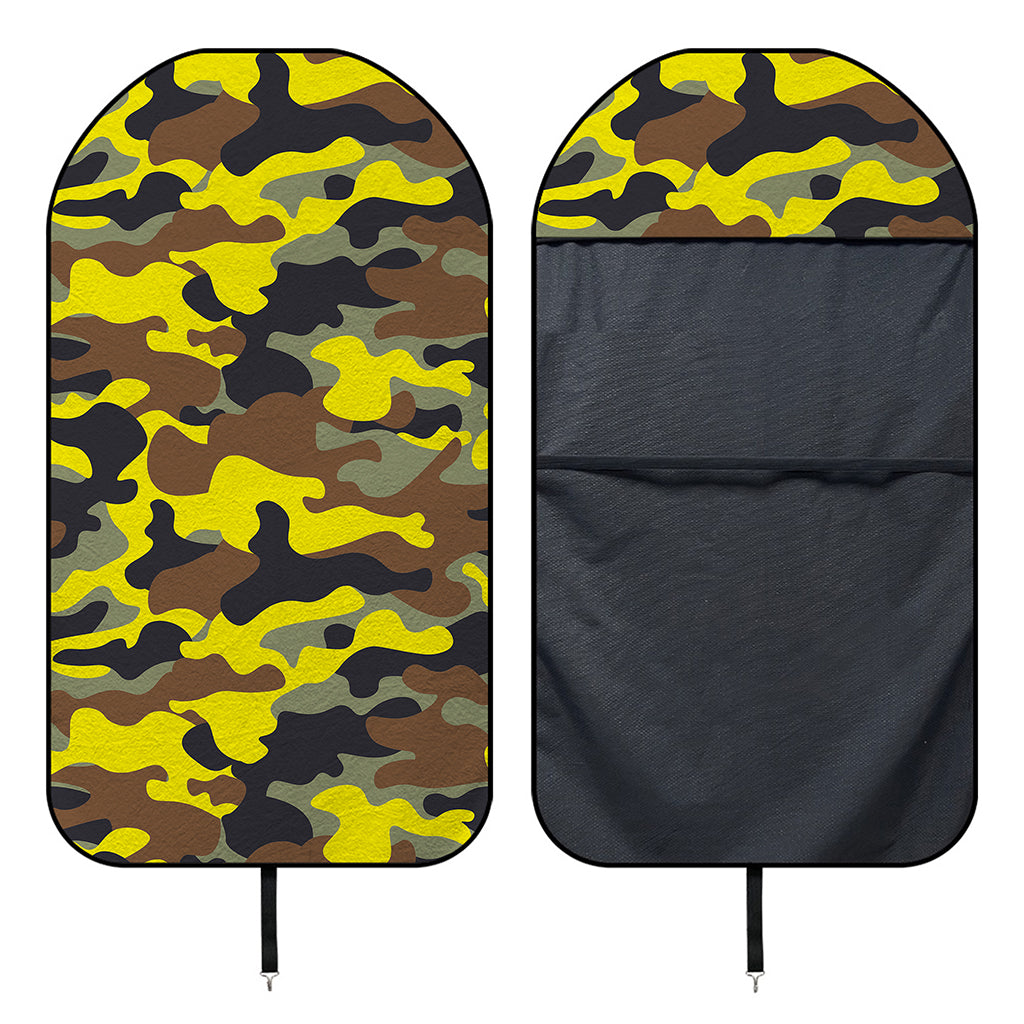 Yellow Brown And Black Camouflage Print Waterproof Car Seat Cover