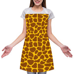 Yellow Brown Giraffe Pattern Print Adjustable Apron