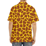 Yellow Brown Giraffe Pattern Print Aloha Shirt