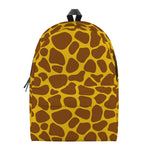 Yellow Brown Giraffe Pattern Print Backpack