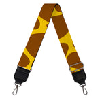 Yellow Brown Giraffe Pattern Print Bag Strap