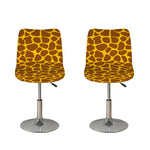 Yellow Brown Giraffe Pattern Print Bar Stool Covers