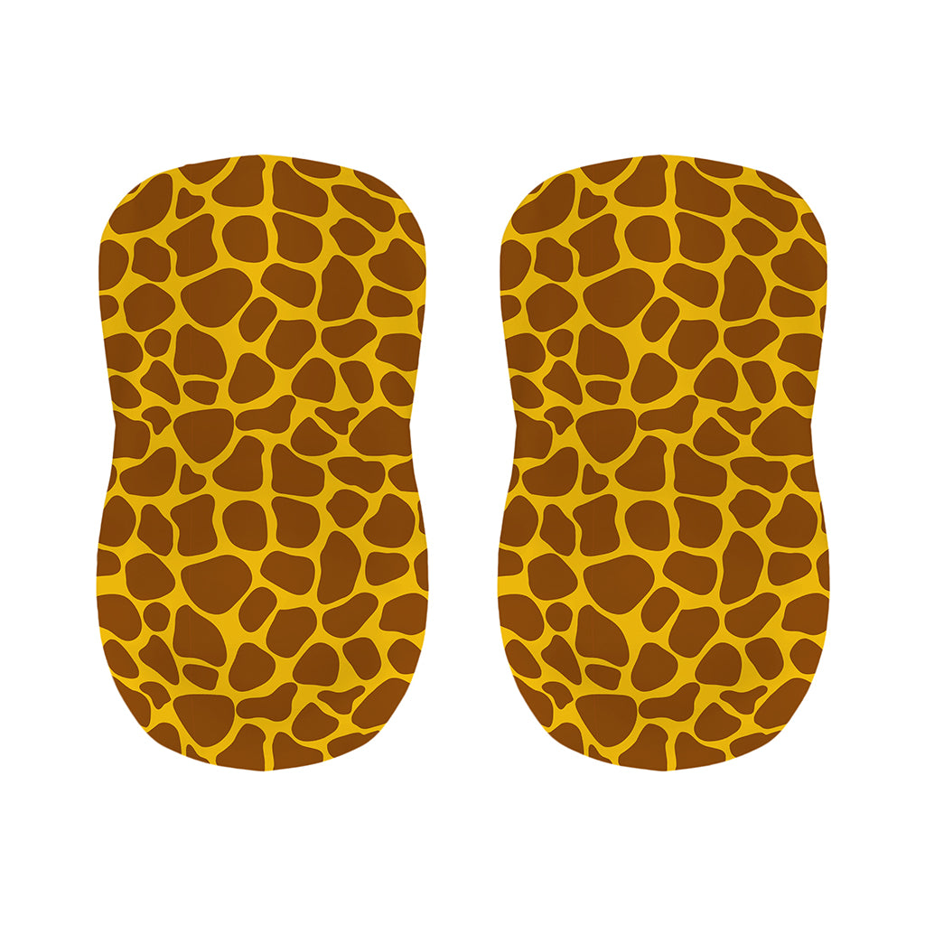 Yellow Brown Giraffe Pattern Print Bar Stool Covers