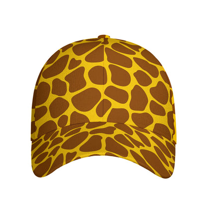 Yellow Brown Giraffe Pattern Print Baseball Cap