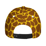 Yellow Brown Giraffe Pattern Print Baseball Cap