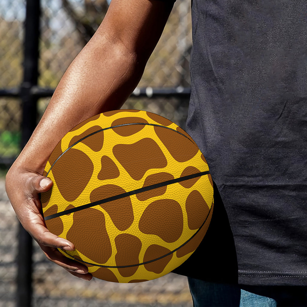 Yellow Brown Giraffe Pattern Print Basketball