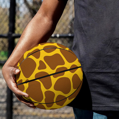 Yellow Brown Giraffe Pattern Print Basketball