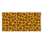 Yellow Brown Giraffe Pattern Print Beach Towel