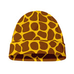Yellow Brown Giraffe Pattern Print Beanie