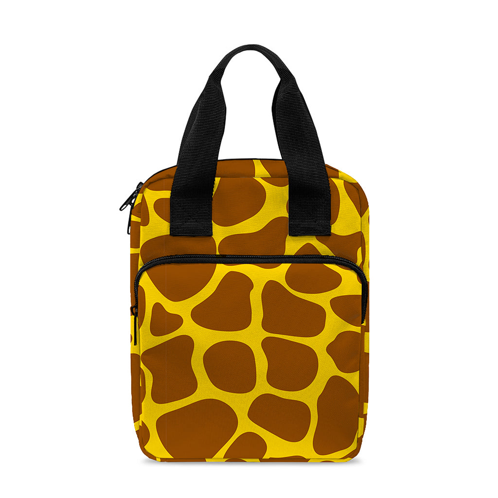 Yellow Brown Giraffe Pattern Print Bible Tote Bag