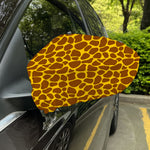 Yellow Brown Giraffe Pattern Print Car Side Mirror Covers