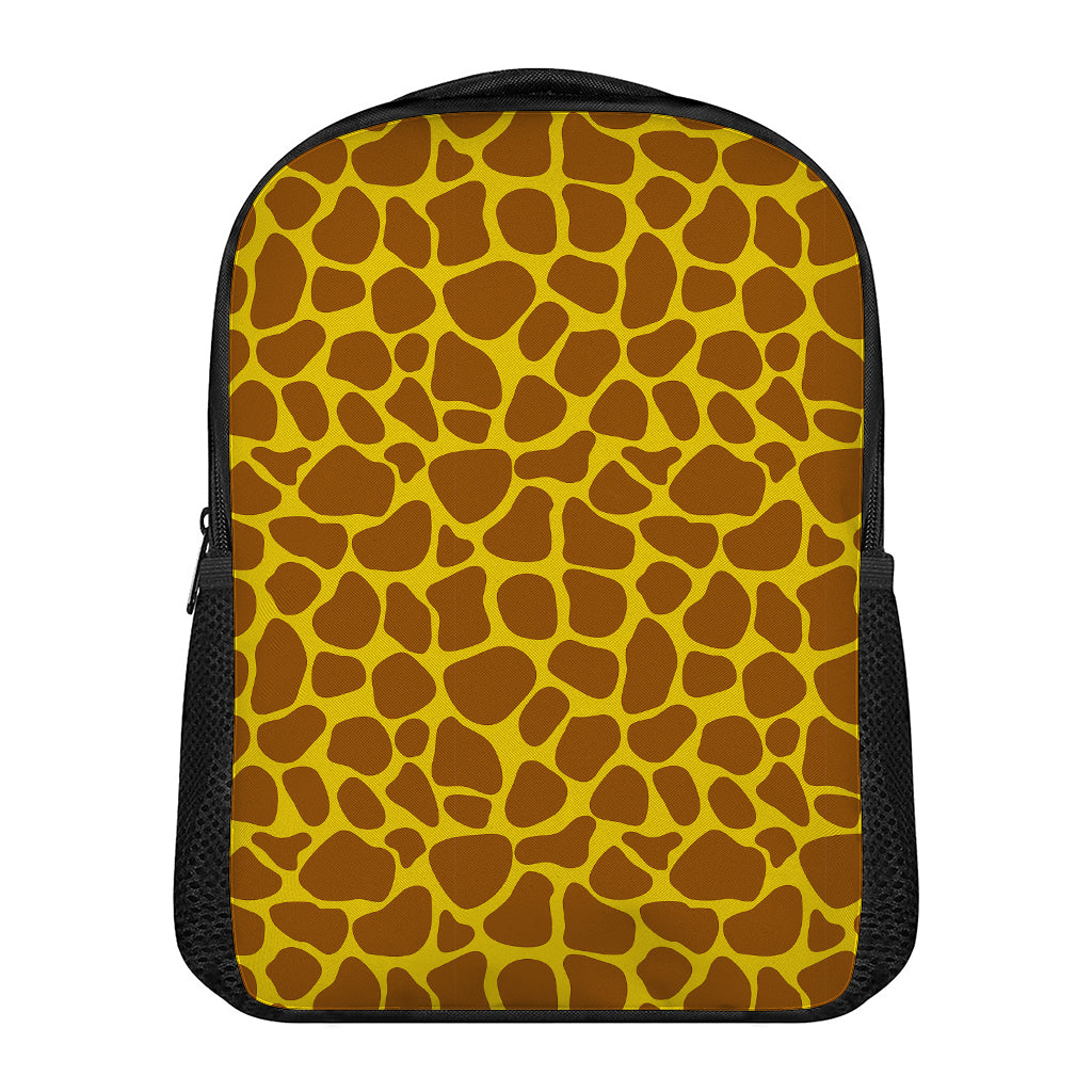 Yellow Brown Giraffe Pattern Print Casual Backpack