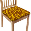 Yellow Brown Giraffe Pattern Print Chair Cushion Cover
