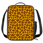 Yellow Brown Giraffe Pattern Print Crossbody Lunch Bag