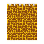 Yellow Brown Giraffe Pattern Print Curtain