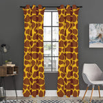 Yellow Brown Giraffe Pattern Print Curtain