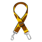Yellow Brown Giraffe Pattern Print Dog Seat Belt