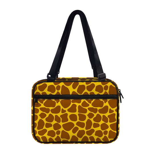 Yellow Brown Giraffe Pattern Print Double Strap Bible Bag