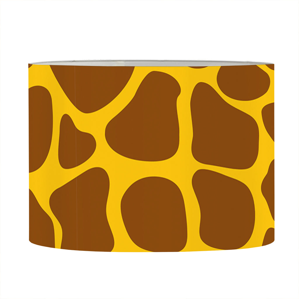 Yellow Brown Giraffe Pattern Print Drum Lamp Shade