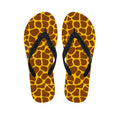 Yellow Brown Giraffe Pattern Print Flip Flops