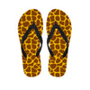 Yellow Brown Giraffe Pattern Print Flip Flops