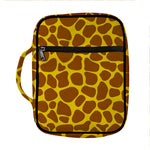 Yellow Brown Giraffe Pattern Print Front Pocket Bible Bag