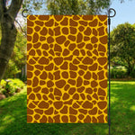 Yellow Brown Giraffe Pattern Print Garden Flag