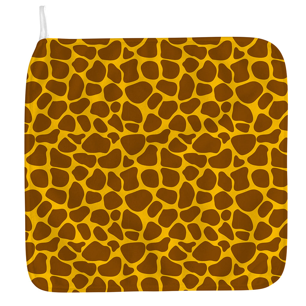 Yellow Brown Giraffe Pattern Print Hand Towel