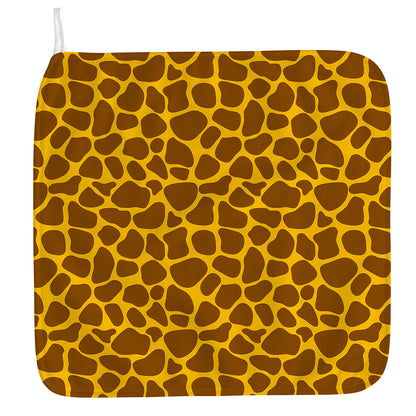 Yellow Brown Giraffe Pattern Print Hand Towel