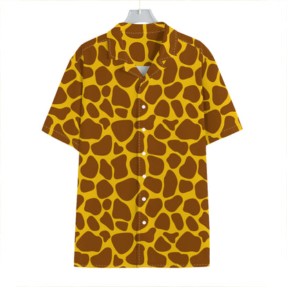Yellow Brown Giraffe Pattern Print Hawaiian Shirt