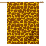 Yellow Brown Giraffe Pattern Print House Flag