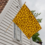 Yellow Brown Giraffe Pattern Print House Flag