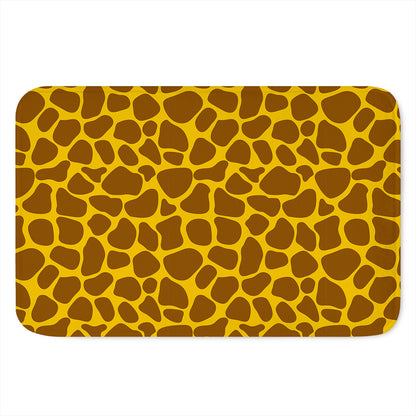 Yellow Brown Giraffe Pattern Print Indoor Door Mat