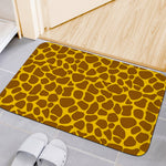 Yellow Brown Giraffe Pattern Print Indoor Door Mat