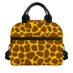 Yellow Brown Giraffe Pattern Print Insulated Lunch Bag