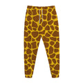Yellow Brown Giraffe Pattern Print Jogger Pants