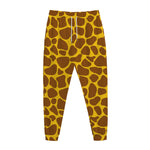 Yellow Brown Giraffe Pattern Print Jogger Pants