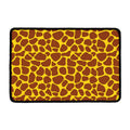 Yellow Brown Giraffe Pattern Print Kitchen Mat