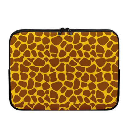 Yellow Brown Giraffe Pattern Print Laptop Sleeve
