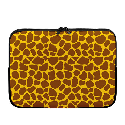 Yellow Brown Giraffe Pattern Print Laptop Sleeve