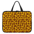 Yellow Brown Giraffe Pattern Print Laptop Sleeve With Handle