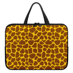 Yellow Brown Giraffe Pattern Print Laptop Sleeve With Handle