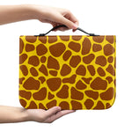 Yellow Brown Giraffe Pattern Print Leather Bible Cover