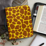 Yellow Brown Giraffe Pattern Print Leather Bible Cover