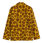 Yellow Brown Giraffe Pattern Print Men's Blazer
