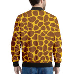 Yellow Brown Giraffe Pattern Print Men's Bomber Jacket