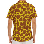 Yellow Brown Giraffe Pattern Print Men's Deep V-Neck Shirt